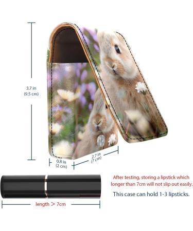 Buy Bunny Rabbit Leather Lipstick Case - Mini Lip Gloss Organizer with Mirror | Daisy D707p1ttok - International Shipping Available - Buy Online on GoSupps.com