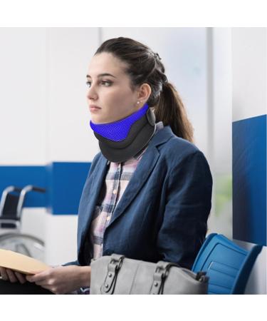 Anulely Schwam Halskrause - Soft Neck Collar for Relief | Comfortable Neck Wrap for Men & Women | Perfect for Sleeping Working & Traveling - Collarage Blue - Buy Online on GoSupps.com