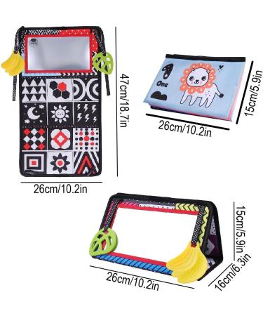 Zenovate Baby Mirror Toys - Foldable Montessori Sensory Toys for Newborns 0-12 Months | Crackling Book & Contrast Designs - Buy Online on GoSupps.com