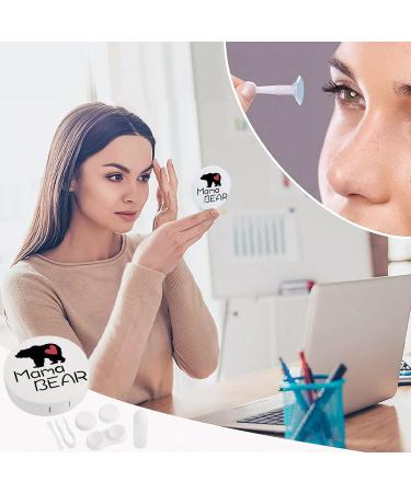 Mama Bear Heart Round Case For Contact Lens Kit Storage Box with Mirror Printed - Buy Online on GoSupps.com