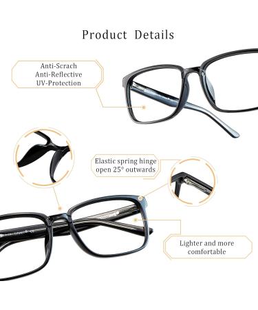 LifeArt Blue Light Blocking Glasses - Anti Eyestrain Computer & Gaming Glasses for Men & Women - Anti Glare 0.25 Magnification (Black) P8008_c1_black - Buy Online on GoSupps.com