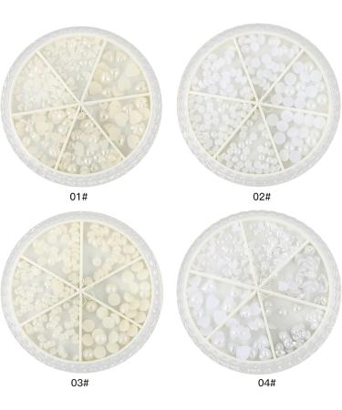 Lurrose 1 Box nail decorations Nail Art Supplies pearl nail gems Nail Art Decors flatback pearls for crafts pearl jewelry craft pearls bulk nail art gems Manicures white Stud manual 3d abs - Buy Online on GoSupps.com