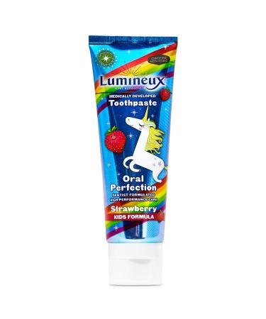 Lumineux Dentist Formulated Kids Toothpaste, Strawberry Flavor & Unicorn Approved - Certified Non-Toxic, Fluoride Free & SLS Free - 3.75 Oz 1 Count (Pack of 1)