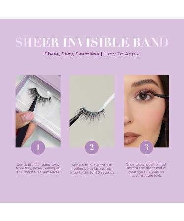 Lilly Lashes Sheer Band - Flirtatious 15mm Mink False Eyelashes | Volume & Flare Invisible Band Reusable | International Shipping Available - Buy Online on GoSupps.com