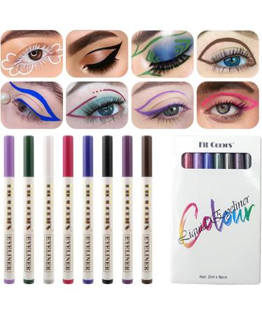 8 Colors Matte Liquid Eyeliner Pencil Long Lasting Waterproof Quick Drying Colored Eyeliner Makeup Tool for Women Eyeliner Smudge-Proof Eyeliner - Buy Online on GoSupps.com