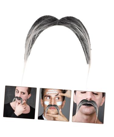 DEARMAMY Realistic Mustache for Cosplay False Facial Hair Fake Cosplay Beard Adhesive Mustaches Fake Beard Grandpa Cosplay Costume Simulated Mustache Realistic Mustache for Party Cloth 12x11cm As Shown - Buy Online on GoSupps.com
