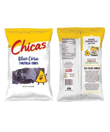 Chicas Blue Corn Tortilla Chips - Lightly Seasoned with Sea Salt - Gluten Free, Vegan, Non-GMO - 7.5 oz (Pack of 6) - Perfect for Dips, Spreads & More - Buy Online on GoSupps.com