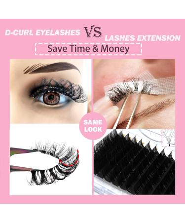 Russian Strip Lashes with Clear Band - D Curl Cat-Eye 12mm Wispy False Eyelashes | 14 Pairs | Heracks - Buy Online on GoSupps.com