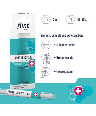 Flint Med Mosquito Stick - Relieve Itching & Soothes Skin for Kids - 60 Applications - Natural Ingredients - Buy Online on GoSupps.com