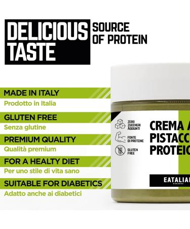 Eatalian by AMZ Better Pistachio Cream - Italian Spread & Protein 500g | Perfect for Bread & Cake Filling - Buy Online on GoSupps.com