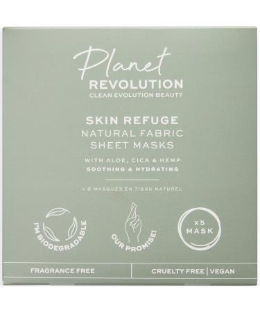 REVOLUTION PLANET REVOLUTION 5PC FABRIC SHEET MASKS SOOTHING & HYDRATING ALOE