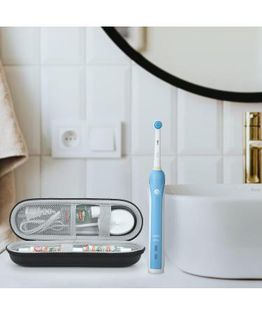 Reisetui Electric Toothbrush Case for Oral-B & Sonicare - Portable Hard Shell Travel Storage (Black/Silver) - Buy Online on GoSupps.com