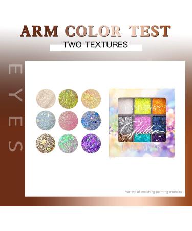 SOMGKINE Eyeshadow Glitter Eyeshadow 9 Color Palette Shiny Eyeshadow Pearlescent Makeup Highly Pigmented Shine Matte Glitter Makeup Palette Longlasting Waterproof 01 - Buy Online on GoSupps.com