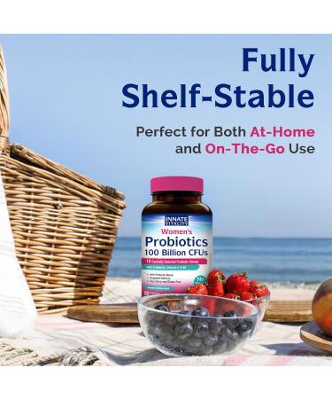 Innate Vitality Probiotics for Women 100 Billion CFUs 18 Strains Prebiotics and Probiotics with Cranberry Vitamin C & B6 P5P Vaginal & Digestive Health Non refrigerated 60 Caps - Buy Online on GoSupps.com