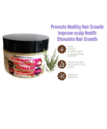 Organic Rosemary Mint Hair Pomade - Strengthening Grease for All Hair Types | Scalp & Hair Treatment (4 OZ) - International Shipping Available - Buy Online on GoSupps.com