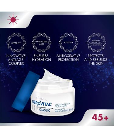 Buy GEROVITAL CLASSIC Intensive Moisturizing Face Cream with Hyaluronic Acid & Vitamin E - Anti-Wrinkle Anti-Aging Hydration (50 ml) - International Shipping Available - Buy Online on GoSupps.com