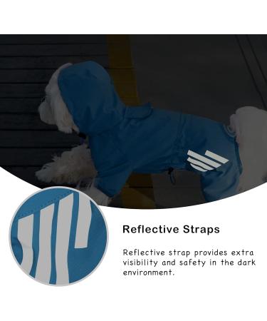 Waterproof XL Blue Dog Raincoat with Hood for Small to Medium Dogs - Reflective Strap, Lightweight Jacket with Leash Hole by Cosibell - Buy Online on GoSupps.com