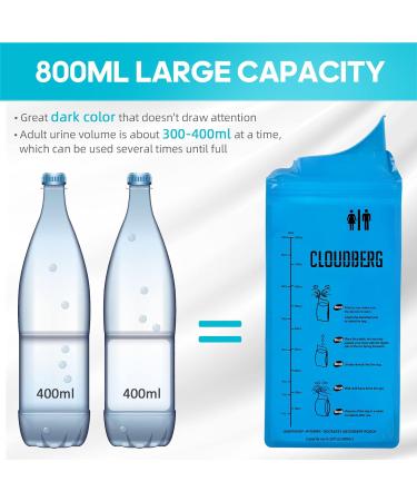 Cloudburg 12 Pack 800ML Resealable Pee Bags for Men - Portable Urinal Bags for Travel, Camping, and Emergencies - Buy Online on GoSupps.com