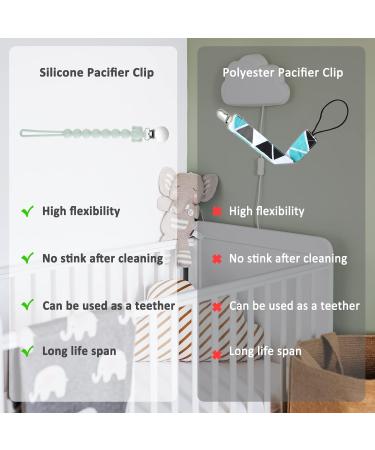 BPA Free 2PCS Silicone Pacifier Clips for Girls | Baby Shower Gift | Green & Pink - Buy Online on GoSupps.com