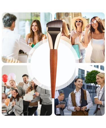 Flat Foundation Brush for Liquid Makeup | Ultra Thin Brush for Blending | Wooden Handle Makeup Applicator for Foundation & Sunscreen - Buy Online on GoSupps.com