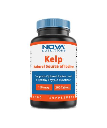 Nova Nutritions Kelp Supplement 150 mcg 300 Tablets - A Natural Source of Iodine