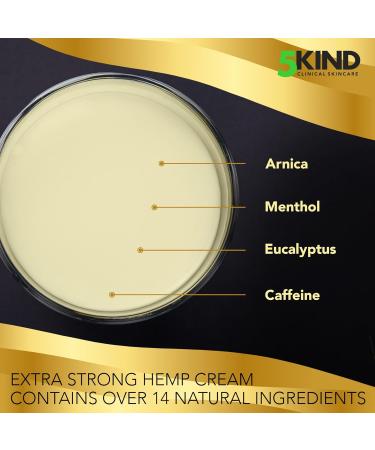 5kind Extra Strong Hemp Cream 100ml - High Strength Hemp Oil Formula - Joint & Muscle, Back Pain, Relief for Sore Muscles, Soothe Feet, Knees, Neck, Shoulders - Rich in Natural Extracts - Buy Online on GoSupps.com