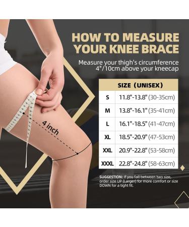 Copper Knee Support for Women/Men 2 Pack - Best Knee Brace Compression Sleeve Support for Arthritis Knee Pain Meniscus Tear ACL MCL Joint Pain Relief Running Sports Squats M Copper-Black - Buy Online on GoSupps.com