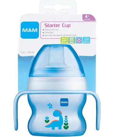 MAM Starter Cup (1 Count) MAM Sippy Cup Drinking Cup With Extra-Soft Spill-Free Spout and Non-Slip Handles For Boys 4+ Months Five Ounces Blue 4 Oz Boy 1 Count (Pack of 1) - Buy Online on GoSupps.com