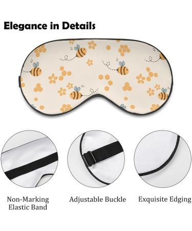 Light-Blocking Sleep Mask - Flower Beehive Cartoon Bee Eye Mask for Women | Comfortable Adjustable Blindfold - Buy Online on GoSupps.com