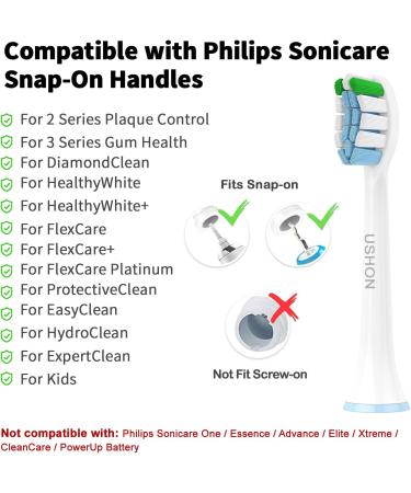 USHON 8 Pack Replacement Toothbrush Heads for Philips Sonicare | Compatible with Snap-on Electric Toothbrushes | Phillips Sonicare Click-on Brush Heads - Buy Online on GoSupps.com