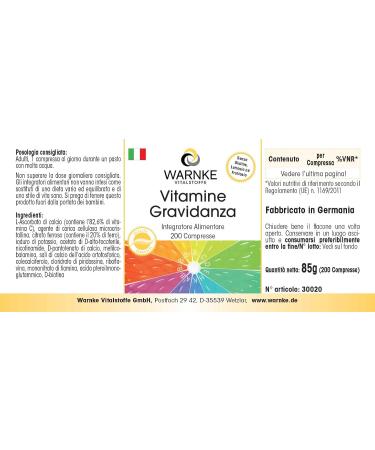 Vitamines pour femmes enceintes - avec 800 g d'acide folique - 200 comprim s pour 9 mois 13 micronutriments par comprim dosage s r | Warnke Vitalstoffe - Qualit des pharmacies allemandes - Buy Online on GoSupps.com