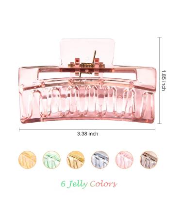LYG Hair Claw Clips 6 Pack - Non-Slip Banana & Rectangular Hair Clips for Women & Girls - Buy Online on GoSupps.com