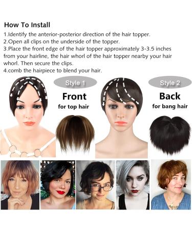 Yamel 2 Clip Hair Topper for Women - Light Brown Synthetic Wiglet Hairpiece for Thinning Hair #12 - Buy Online on GoSupps.com