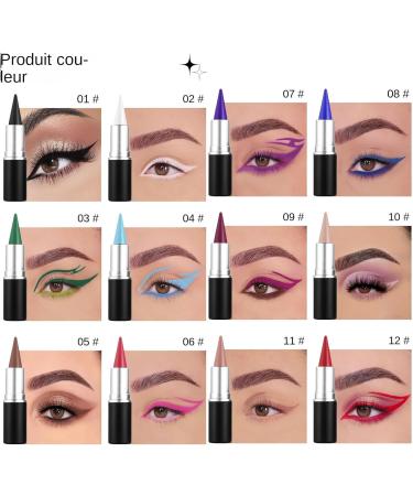  Qzdtue Gel Eyeliner Smudge Proof Eye Liner Natural Gel Eyeliner Waterproof Eye Liner 12 x Waterproof Smudge Proof Natural Cream Eye Liner Smudge-Proof Eye Liner Pen for Liner and Eyeshadow - Buy Online on GoSupps.com