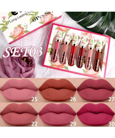 evpct Peony Flower Liquid Matte Lipstick - B-Set03 - Pack of 6 - Buy Online on GoSupps.com