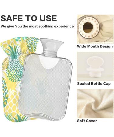 Pineapple Fruit Hot Water Bottle with Cover - 2L Pain Relief Hot Pack for Headaches & Cramps | International Shipping Available - Buy Online on GoSupps.com