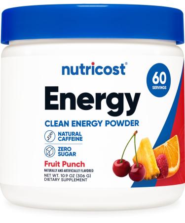 Nutricost Energy Complex (Fruit Punch) (60 Servings) - Clean Energy Powder 300g Dietary Supplement