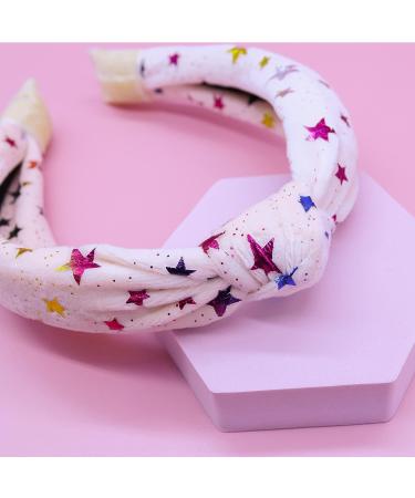 FROG SAC Metallic Star Top Knot Headband for Girls - Sparkly Ivory Hair Accessory - Buy Online on GoSupps.com
