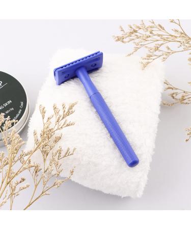 Copper Single Blade Razor - Gentle Close Shave Eco-Friendly Double Edge Safety Razor with 10 Blade Refills - Perfect for Sensitive Skin - Indigo Purple - Buy Online on GoSupps.com