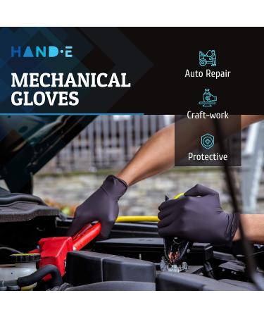 Hand-E Touch Disposable Black Nitrile Gloves - 200 Medium Pack, 5 Mil Thick, Heavy Duty, Medical Exam, Powder & Latex Free - Food Safe - Buy Online on GoSupps.com