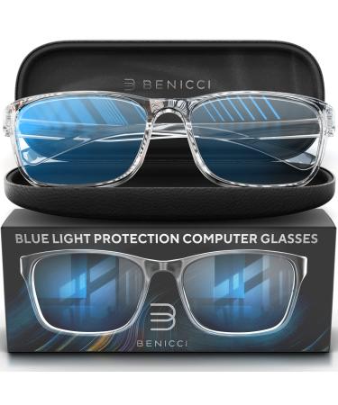Stylish Blue Light Computer Blocking Glasses for Men and Women - Ease Digital Eye Strain, Dry Eyes, Headaches and Blurry Vision - Instantly Blocks Glare from Computers and Phone Screens, Case Included