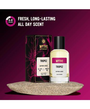 Tropez Perfume - Made in USA with Clean Ingredients - Safron Jasmin Cedar - Amber Floral and Exotic Fragrance - Buy Online on GoSupps.com