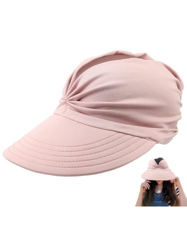 Sun visor for the head foldable wide visor of a cap sun visor summer protection in front of the sun soft tennis Cap pool visors for women for outdoor sports run beach games (pink)