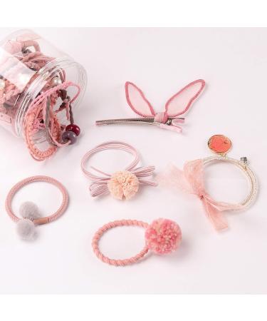 Seatecks 31-Piece Hair Tie & Clip Set | Elegant Elastic Hair Accessories for Girls & Women | DIY Hairstyles | Pink Ponytail Holders - Buy Online on GoSupps.com