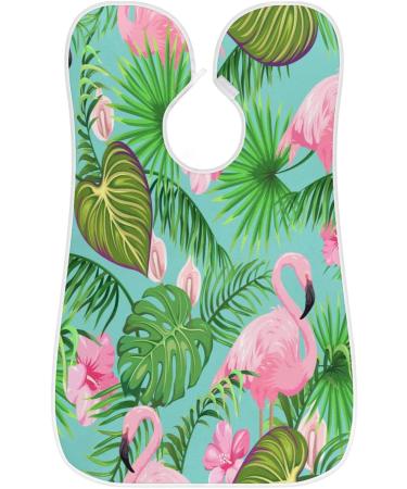 Shop Beard Bib Apron - Non-Stick Waterproof Hair Catcher for Men | Flamingo Flowers Leaf Design | Perfect for Shaving & Grooming - Buy Online on GoSupps.com