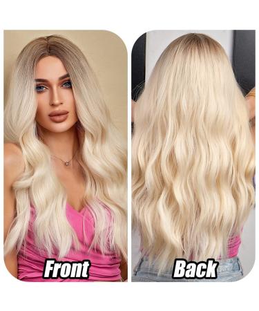 Oefei Long Wavy Blonde Wig for Women | Natural Heat-Resistant Synthetic Hair | 26 Inch Daily & Cosplay Wear - Buy Online on GoSupps.com