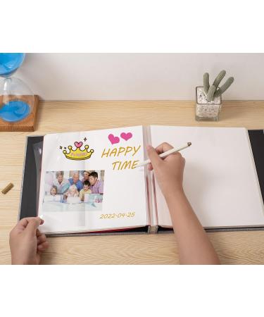 HenPisen Large Photo Album Self Adhesive Scrapbook - 40 Pages Linen Cover DIY Album, Grey - Includes Metallic Pen and Sticker Kit - Buy Online on GoSupps.com