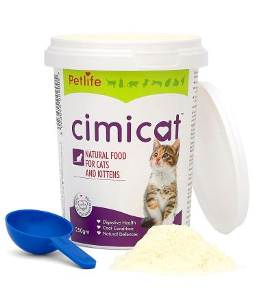 Petlife Cimicat Kitten and Cat Milk Supplement - Vet Recommended - Nourishing Formula for Cats of All Ages - Natural Blend with Vitamins Minerals Proteins - 250g - Buy Online on GoSupps.com