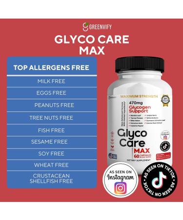 GREENVIFY GlycoCare MAX Glycogen Support Supplement 60 Capsules with Banaba Leaf Juniper Berry Vitamins & Minerals (3) - Buy Online on GoSupps.com