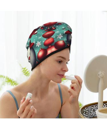 Merry Christmas Day Coral Velvet Dry Hair Cap | Ideal for Home Travel Pool Parties & More - Buy Online on GoSupps.com